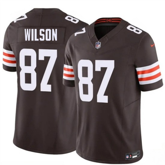 Men's Cleveland Browns #87 Kole Wilson Brown 2026 Draft F.U.S.E. Vapor Limited Football Stitched Jersey - Ujersey
