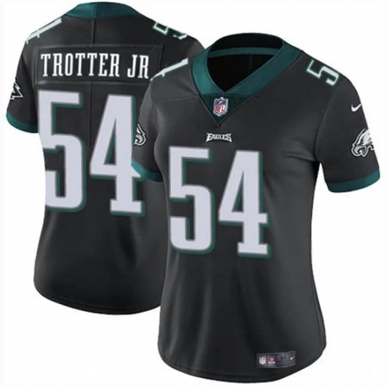 Women's Philadelphia Eagles #54 Jeremiah Trotter Jr Black 2024 Draft Vapor Untouchable Limited Football Stitched Jersey(Run Small) - Ujersey