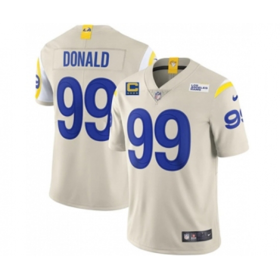 Men's Los Angeles Rams 2022 #99 Aaron Donald Bone White With 4-star C Patch Stitched NFL Jersey - Ujersey