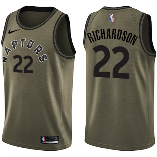 Youth Nike Toronto Raptors #22 Malachi Richardson Swingman Green Salute to Service NBA Jersey - Ujersey