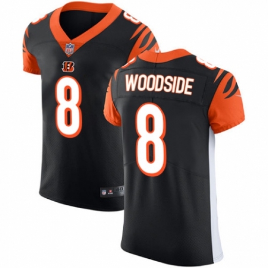 Men's Nike Cincinnati Bengals #8 Logan Woodside Black Team Color Vapor Untouchable Elite Player NFL Jersey - Ujersey