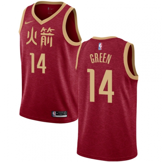 Men's Nike Houston Rockets #14 Gerald Green Swingman Red NBA Jersey - 2018 19 City Edition - Ujersey