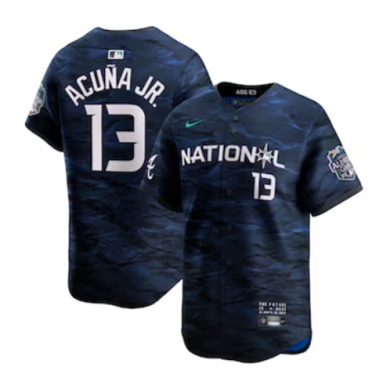 Men's National League #13 Ronald Acuña Jr. Nike Royal 2023 MLB All-Star Game Limited Player Jersey
