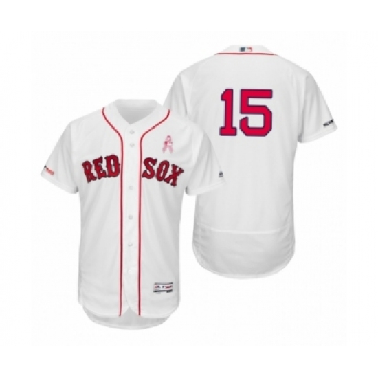 Men Dustin Pedroia Boston Red Sox #15 White 2019 Mothers Day flex base Jersey - Ujersey