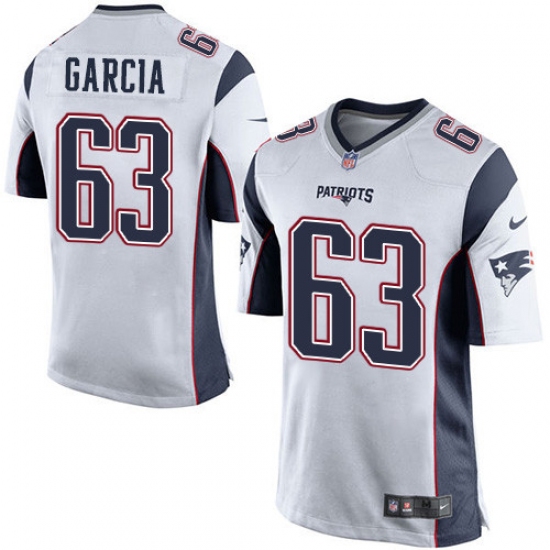 Men's Nike New England Patriots #63 Antonio Garcia Game White NFL Jersey - Ujersey