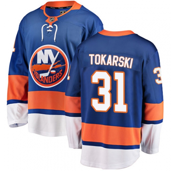 Youth New York Islanders #31 Dustin Tokarski Fanatics Branded Royal Blue Home Breakaway NHL Jersey - Ujersey