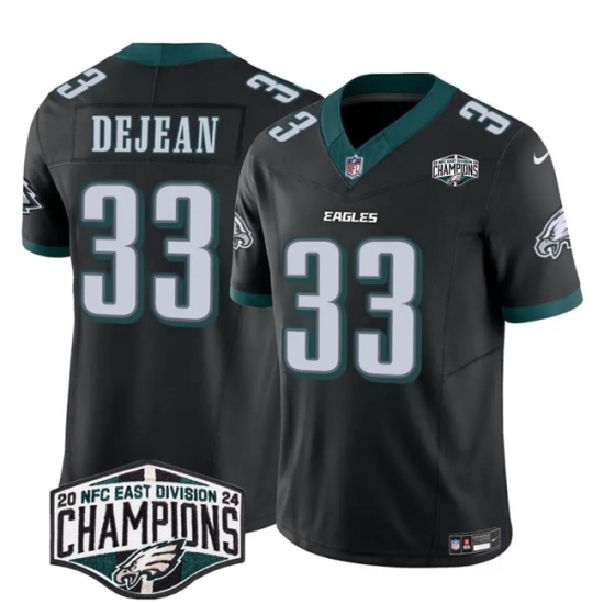 Men's Philadelphia Eagles #33 Cooper DeJean Black 2024 New NFC East Champions F.U.S.E. Vapor Untouchable Limited Stitched Football Jersey - Ujersey