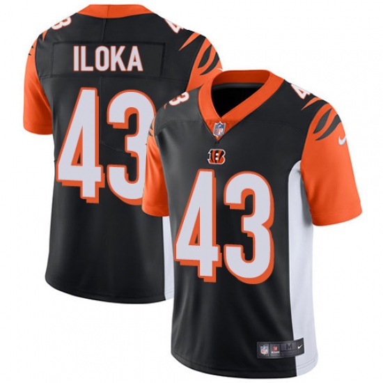 Men's Nike Cincinnati Bengals #43 George Iloka Vapor Untouchable Limited Black Team Color NFL Jersey - Ujersey
