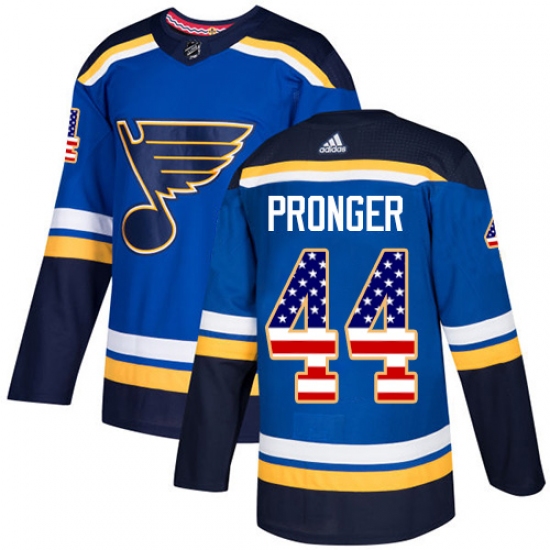 Men's Adidas St. Louis Blues #44 Chris Pronger Authentic Blue USA Flag Fashion NHL Jersey - Ujersey