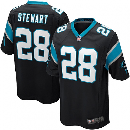 Men's Nike Carolina Panthers #28 Jonathan Stewart Game Black Team Color NFL Jersey - Ujersey