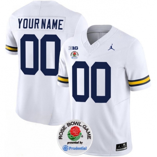 Men's Michigan Wolverines ACTIVE PLAYER Custom 2023 F.U.S.E. White Rose Bowl Stitched Jersey - Ujersey