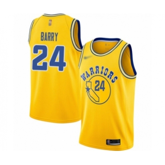 Women's Golden State Warriors #24 Rick Barry Swingman Gold Hardwood Classics Basketball Jersey - Ujersey