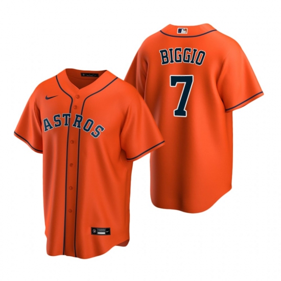 Men's Nike Houston Astros #7 Craig Biggio Orange Alternate Stitched Baseball Jersey - Ujersey