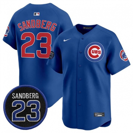 Men's Chicago Cubs #23 Ryne Sandberg Royal 'Ryne Sandberg Tribute' Vapor Limited V2 Stitched Baseball Jersey - Ujersey