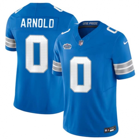 Men's Detroit Lions #0 Terrion Arnold New Blue 2024 With Dradt F.U.S.E. Vapor Limited Stitched Jersey - Ujersey