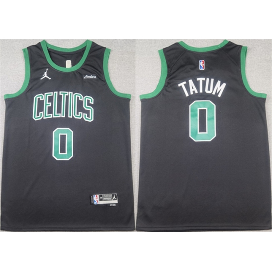 Men's Boston Celtics #0 Jayson Tatum Black Stitched Basketball Jersey - Ujersey
