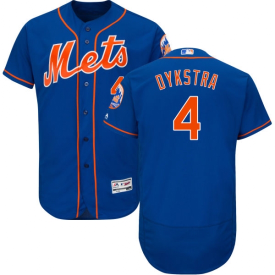 Men's Majestic New York Mets #4 Lenny Dykstra Royal Blue Alternate Flex Base Authentic Collection MLB Jersey - Ujersey