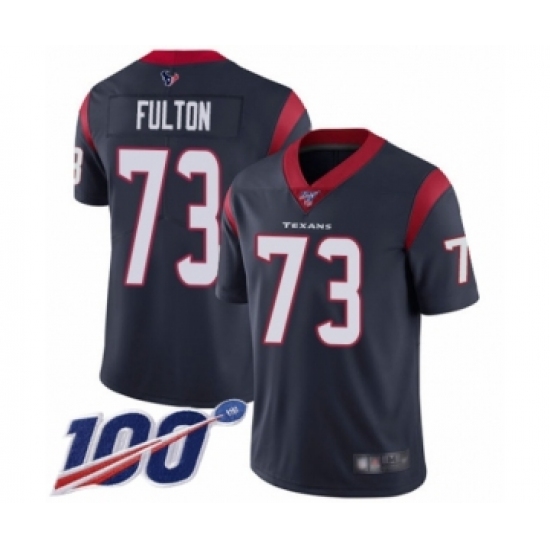 Men's Houston Texans #73 Zach Fulton Navy Blue Team Color Vapor Untouchable Limited Player 100th Season Football Jersey - Ujersey