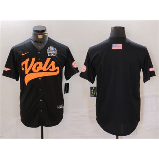 Men's Tennessee Volunteers Black With Patch Stitched Jersey - Ujersey