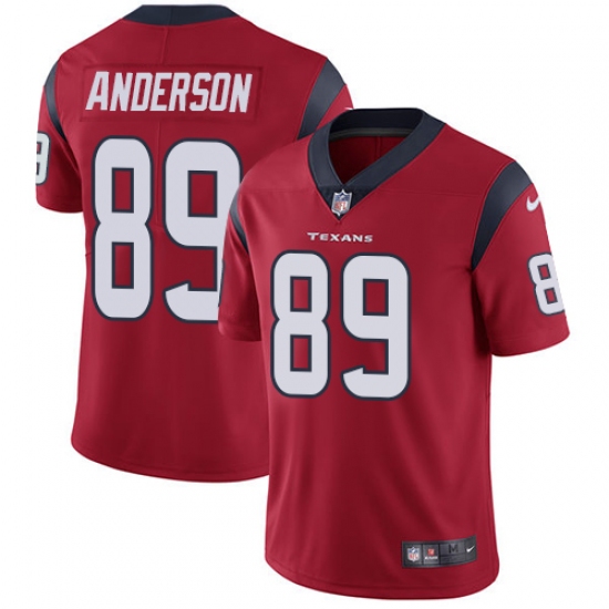 Men's Nike Houston Texans #89 Stephen Anderson Limited Red Alternate Vapor Untouchable NFL Jersey - Ujersey