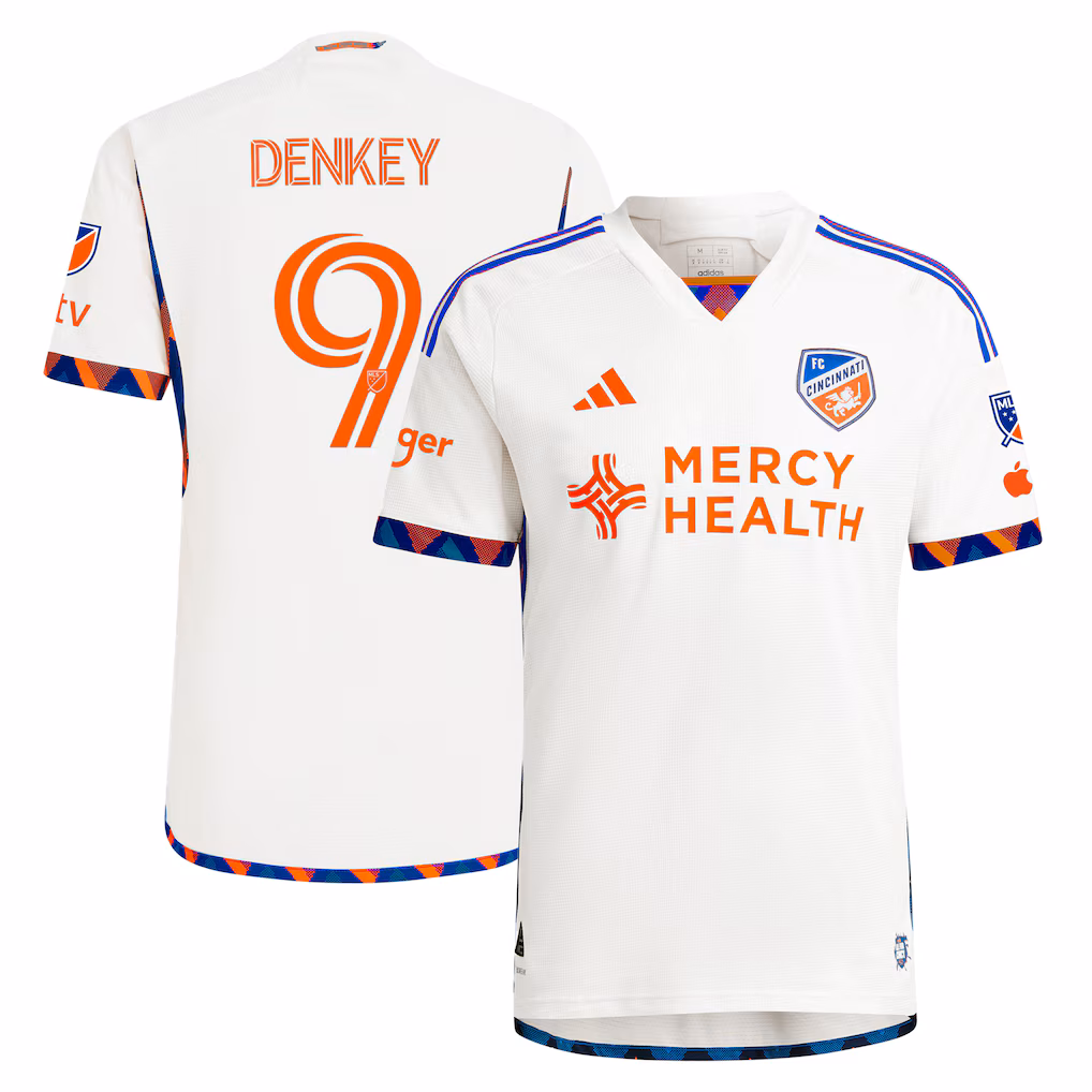 Men's FC Cincinnati Kévin Denkey adidas White 2024 The Canvas Kit Authentic Player Jersey - Ujersey NHL