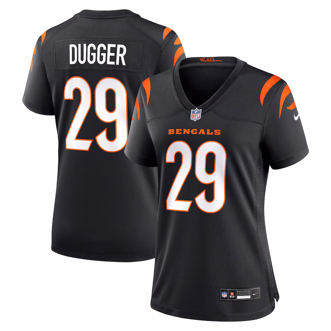 Women's Cincinnati Bengals Kyle Dugger Nike Black Team Game Jersey - Ujersey