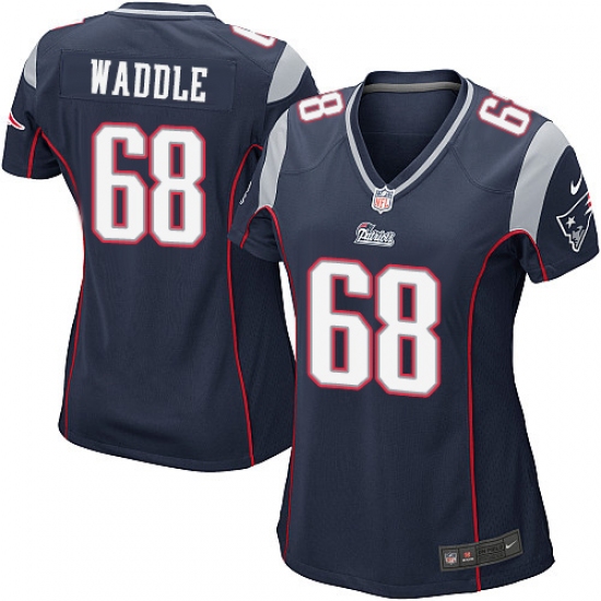 Women's Nike New England Patriots #68 LaAdrian Waddle Game Navy Blue Team Color NFL Jersey - Ujersey