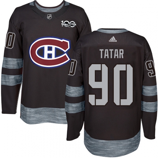 Men's Adidas Montreal Canadiens #90 Tomas Tatar Authentic Black 1917-2017 100th Anniversary NHL Jersey - Ujersey