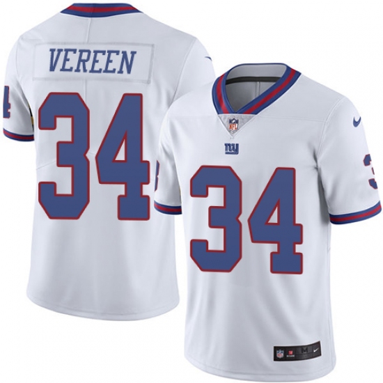 Youth Nike New York Giants #34 Shane Vereen Limited White Rush Vapor Untouchable NFL Jersey - Ujersey