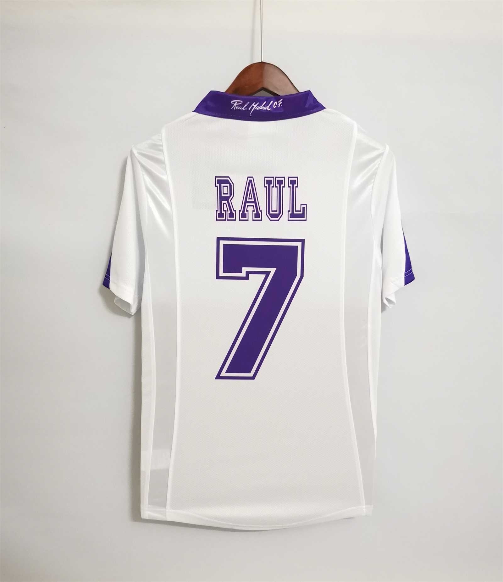 Real Madrid Retro Jersey Home Custom Soccer Shirt 1997-98 - ujerseystore