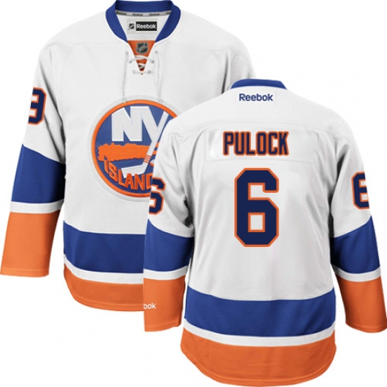 Men's Reebok New York Islanders #6 Ryan Pulock Authentic White Away NHL Jersey - Ujersey