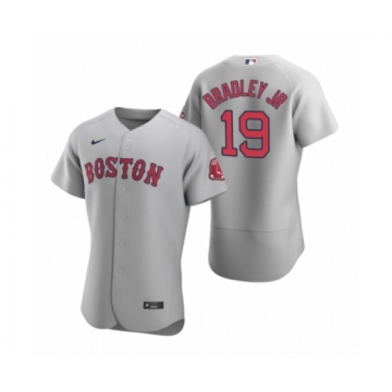Men Boston Red Sox #19 Jackie Bradley Jr. Nike Gray Authentic Road Jersey - Ujersey