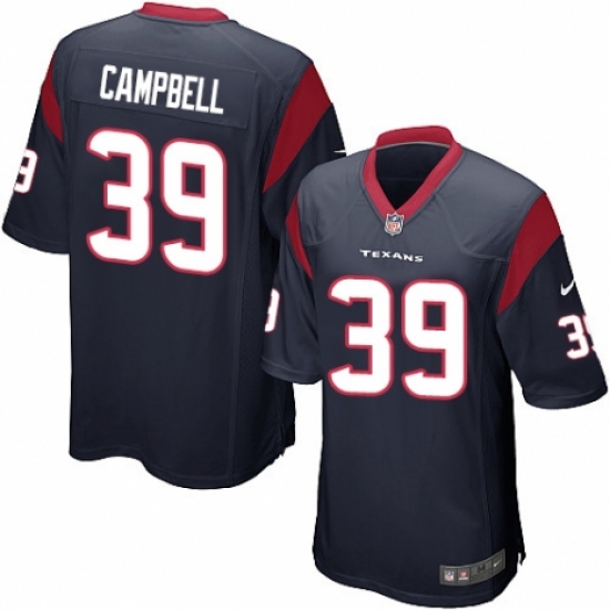 Men's Nike Houston Texans #39 Ibraheim Campbell Game Navy Blue Team Color NFL Jersey - Ujersey