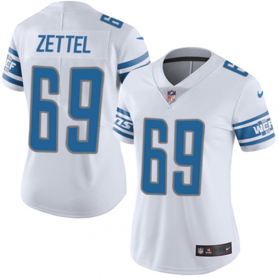 Women's Nike Detroit Lions #69 Anthony Zettel White Vapor Untouchable Limited Player NFL Jersey - Ujersey