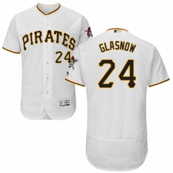 Men's Majestic Pittsburgh Pirates #24 Tyler Glasnow White Home Flex Base Authentic Collection MLB Jersey - Ujersey