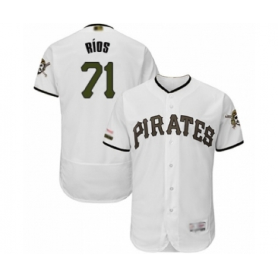 Men's Pittsburgh Pirates #71 Yacksel Rios White Alternate Authentic Collection Flex Base Baseball Player Jersey