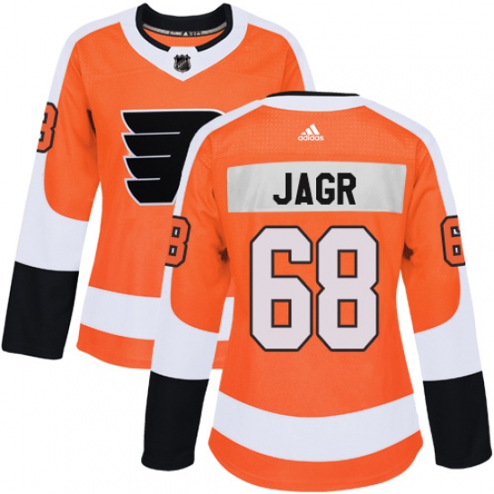 Women's Adidas Philadelphia Flyers #68 Jaromir Jagr Premier Orange Home NHL Jersey - Ujersey
