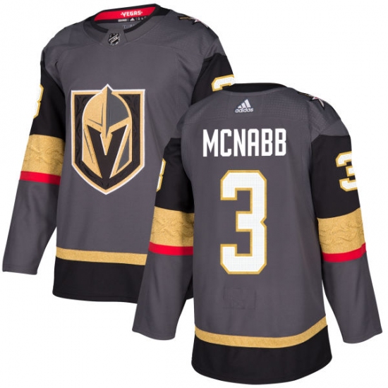 Youth Adidas Vegas Golden Knights #3 Brayden McNabb Authentic Gray Home NHL Jersey - Ujersey
