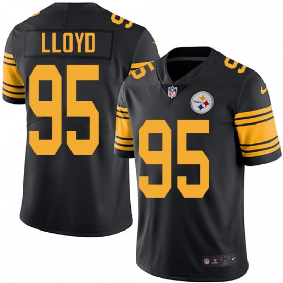 Men's Nike Pittsburgh Steelers #95 Greg Lloyd Limited Black Rush Vapor Untouchable NFL Jersey - Ujersey