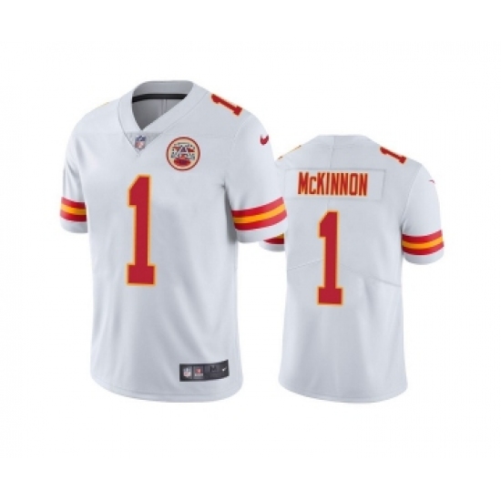 Men's Kansas City Chiefs #1 Jerick McKinnon White Vapor Untouchable Limited Stitched Football Jersey - Ujersey