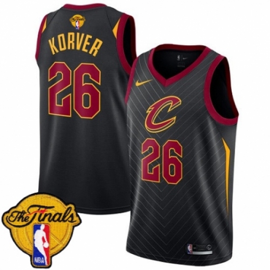 Youth Nike Cleveland Cavaliers #26 Kyle Korver Swingman Black 2018 NBA Finals Bound NBA Jersey Statement Edition - Ujersey