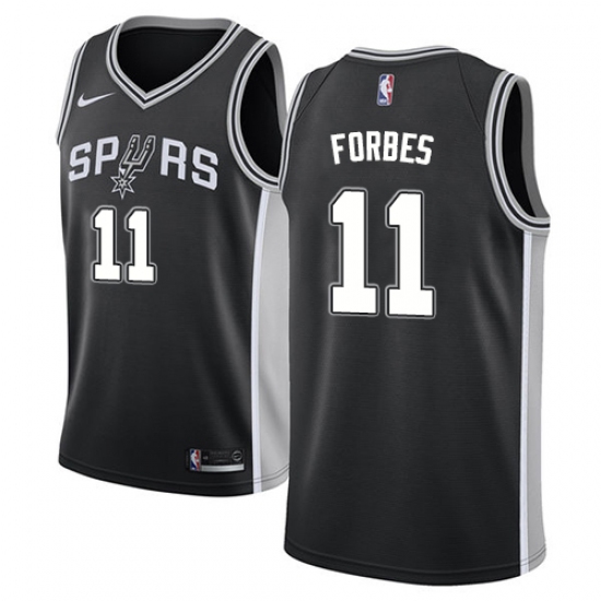 Youth Nike San Antonio Spurs #11 Bryn Forbes Swingman Black NBA Jersey - Icon Edition - Ujersey