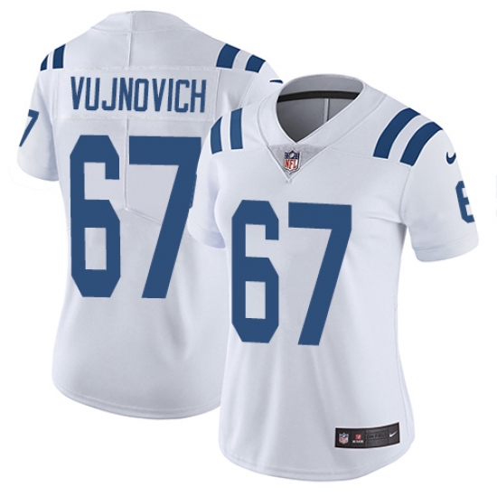 Women's Nike Indianapolis Colts #67 Jeremy Vujnovich White Vapor Untouchable Elite Player NFL Jersey - Ujersey
