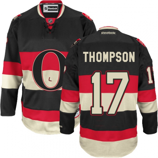 Men's Reebok Ottawa Senators #17 Nate Thompson Authentic Black Third NHL Jersey - Ujersey