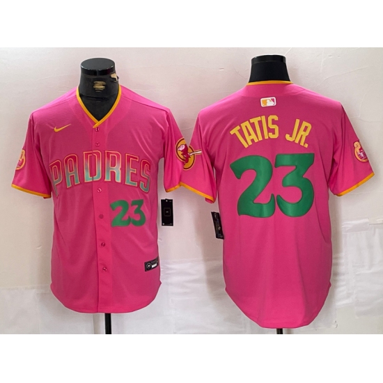 Men's San Diego Padres #23 Fernando Tatis Jr. Pink Cool Base Stitched Baseball Jerseys - Ujersey