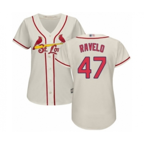 Women's St. Louis Cardinals #47 Rangel Ravelo Authentic Cream Alternate Cool Base Baseball Player Jerseyey - Ujersey