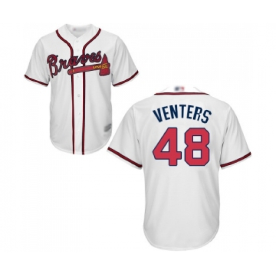 Men's Atlanta Braves #48 Jonny Venters Replica White Home Cool Base Baseball Jersey - Ujersey