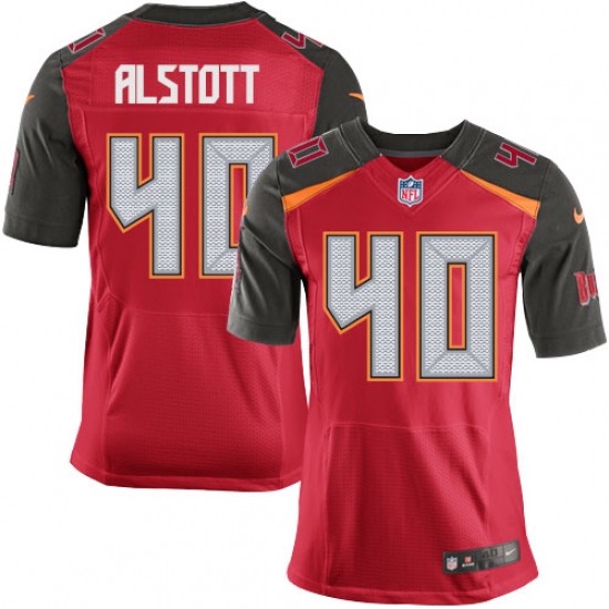 Men's Nike Tampa Bay Buccaneers #40 Mike Alstott Elite Red Team Color NFL Jersey