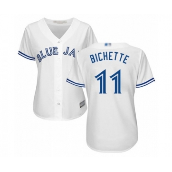 Women's Toronto Blue Jays #11 Bo Bichette Authentic White Home Baseball Player Jersey - Ujersey