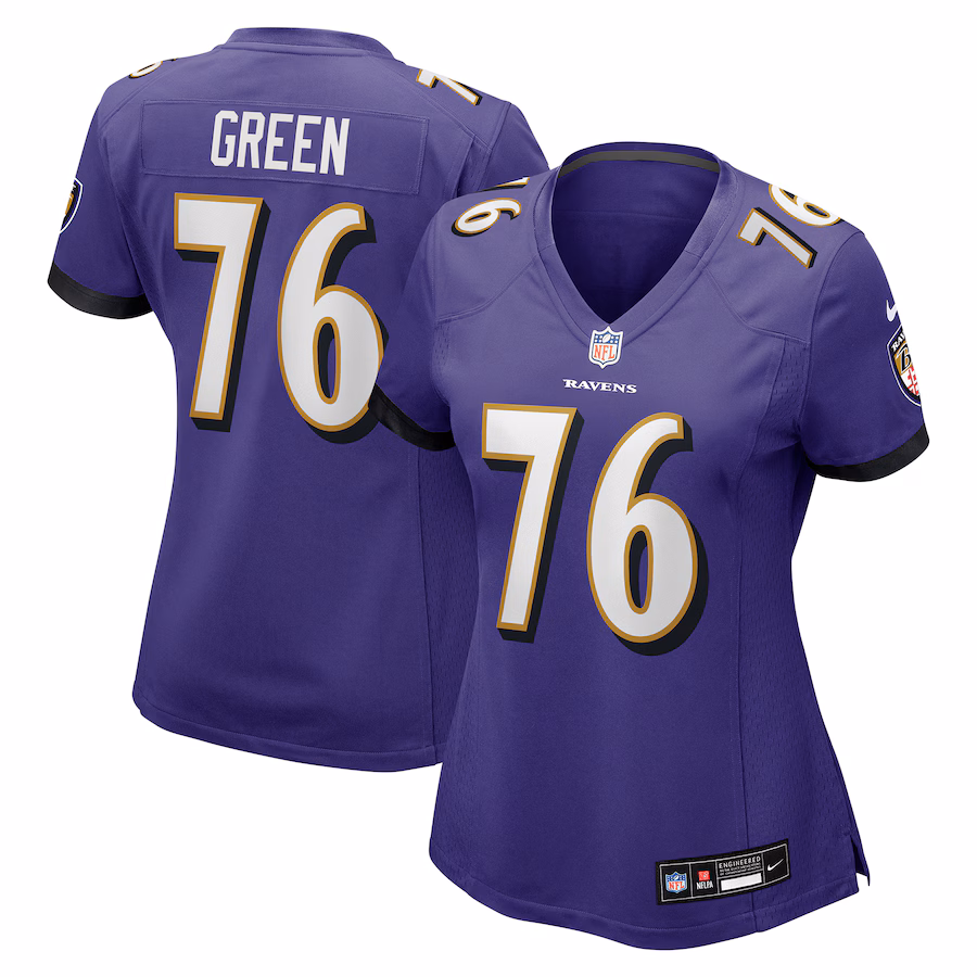 Women's Baltimore Ravens Kenyon Green Nike Purple Team Game Jersey - Ujersey